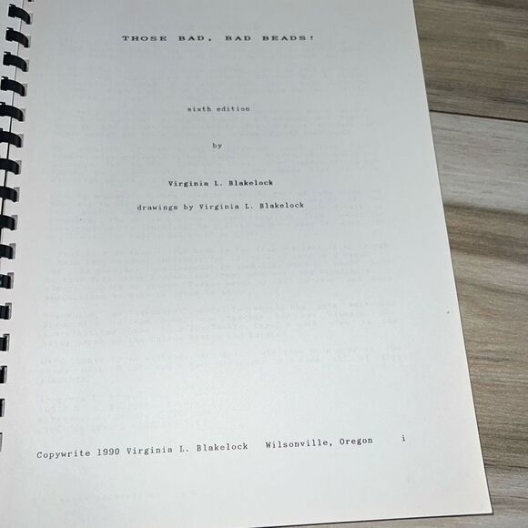 Those Bad Bad Beads Sixth Edition 1990 Virginia Blakelock Illustr. spiral EUC - Picture 3 of 6